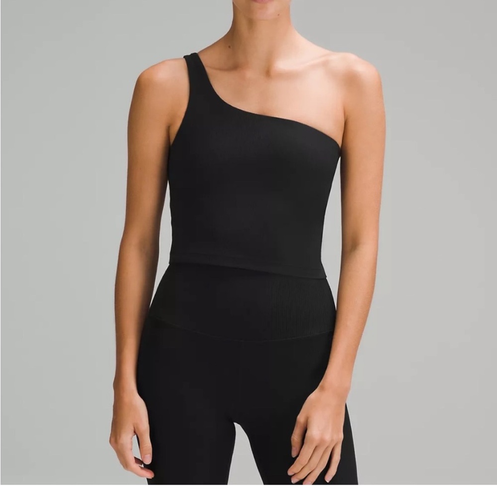 NWT Lululemon Ribbed Nulu Asymmetrical Yoga Tank black size 8
